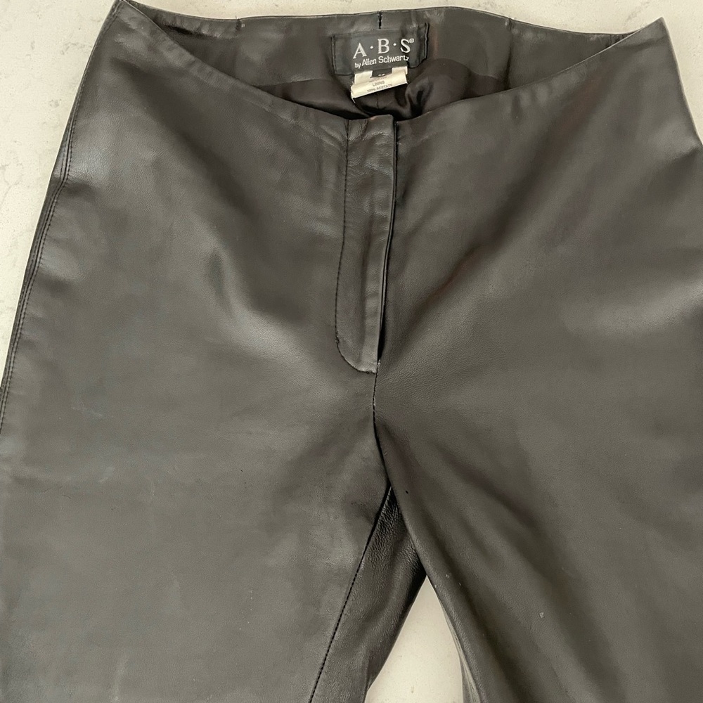 ABS 100% lamb skin black leather pants